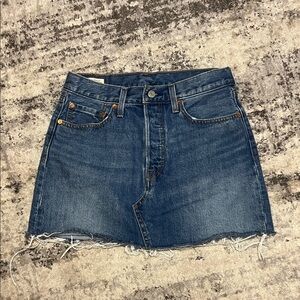 Levi's Denim Frayed Hem Mini Skirt